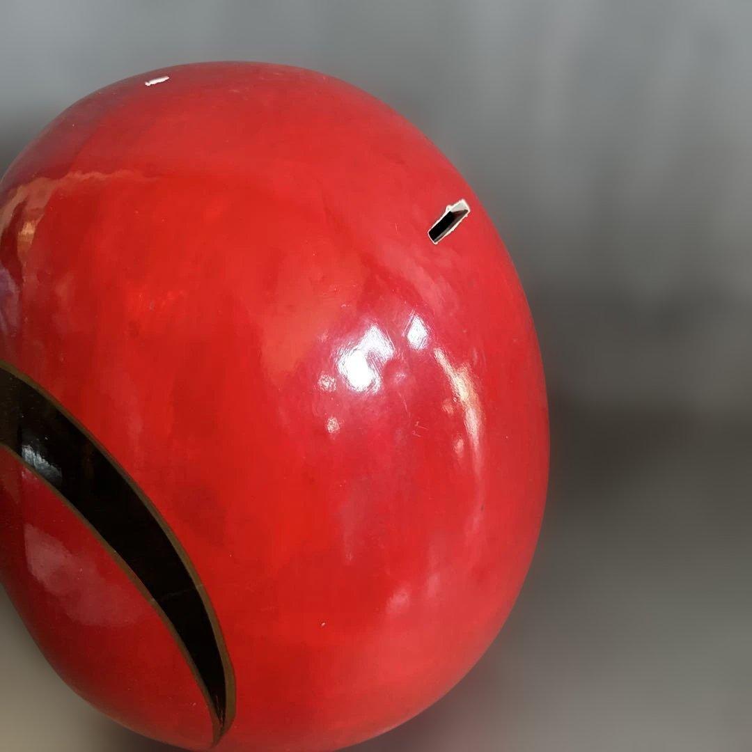お値下げ❣️ヴィンテージ希少品‼️陶器ダルマ貯金箱　赤色の達磨 置物