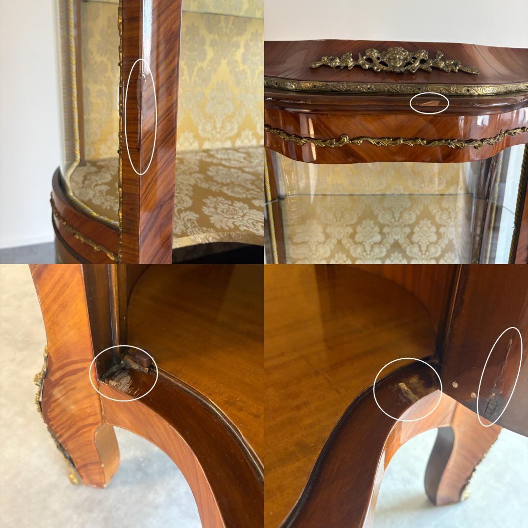 ロココ調 キングウッドキャビネット サーペンタイン×オルモル装飾