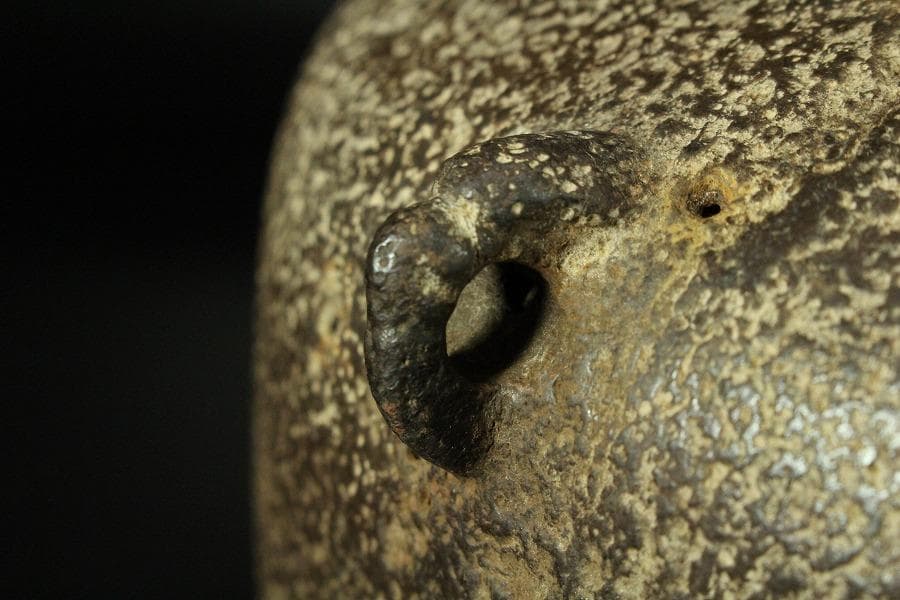 茶道具 阿弥陀堂釜 大西浄長 書札付 古美術(K-YC511)