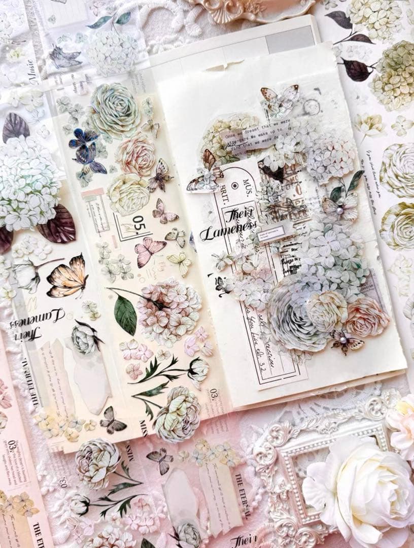 林野间《绣花信·绿》海外マスキングテープ　マステ 【2458】