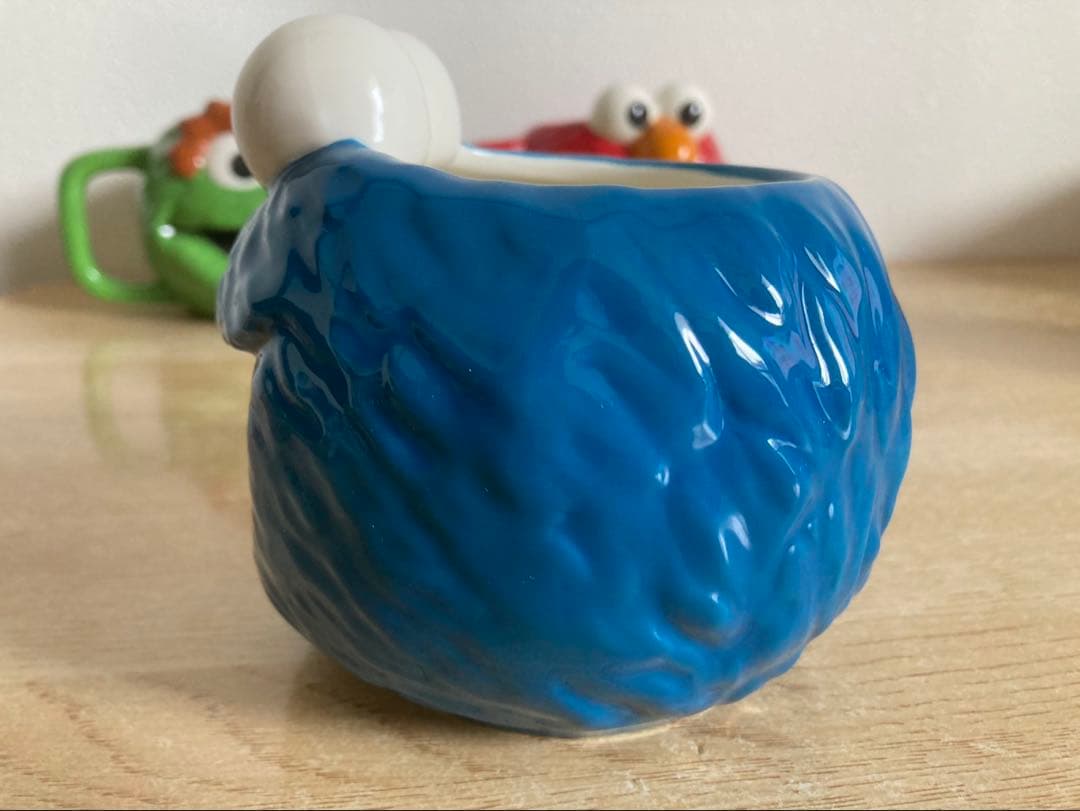 セサミストリート　クッキーモンスター　エルモ　オスカー　フェイスマグ　マグカップ