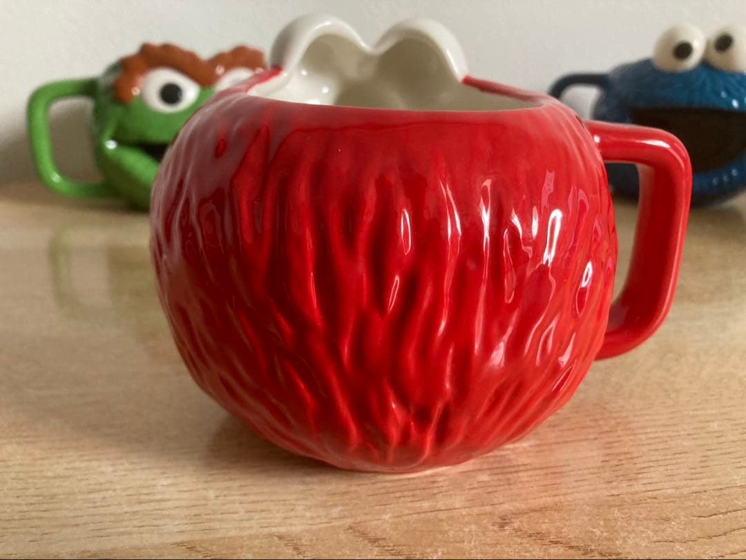 セサミストリート　クッキーモンスター　エルモ　オスカー　フェイスマグ　マグカップ