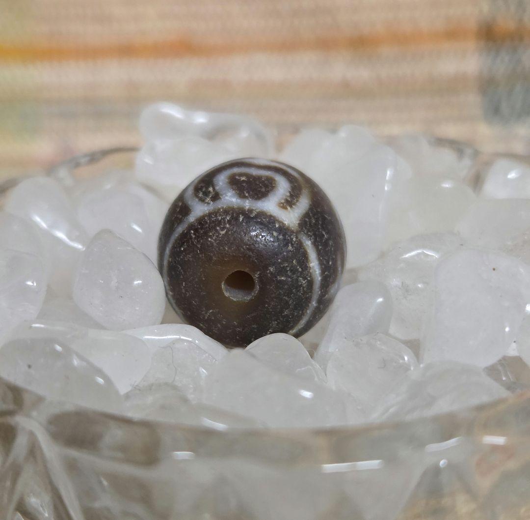 053　天珠　楕円形　長壽寶瓶蓮花天珠　dzibeads！