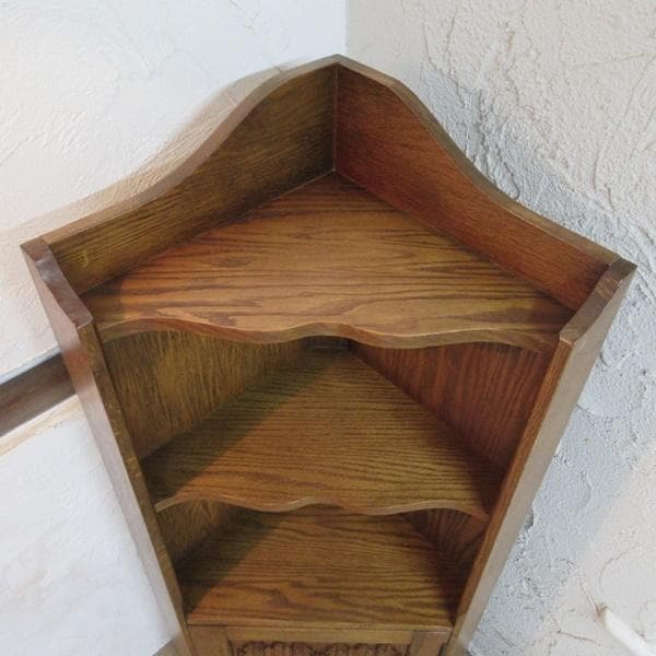 イギリス アンティーク 家具 コーナーキャビネット オープンラック 6081e