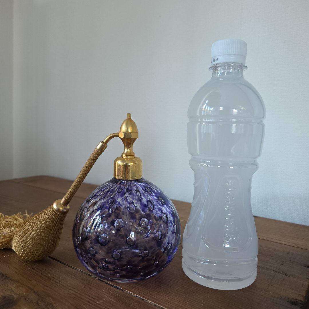 アンティーク　香水　ガラス　紫　香水瓶　マルセル　フランク　フランス