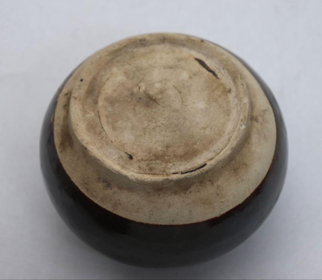 中国　明時代　黒釉壺　アンティーク　送料込み250901