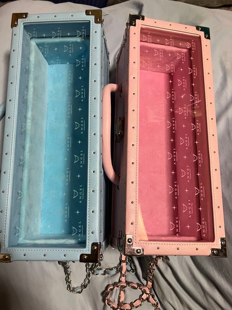 ① エンジェル シャンパン ドゥミセック 空箱 ピンクとブルー　２個セット