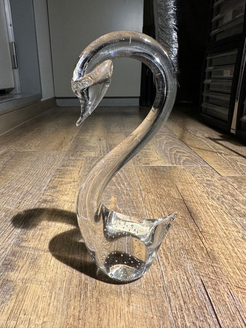 硝子　鶴　オブジェ