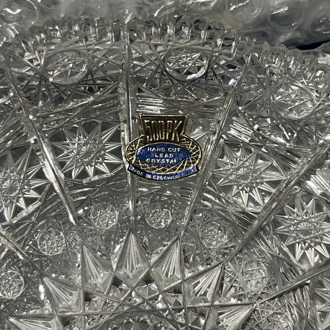 【新品】ボヘミアガラスのお皿6個セット