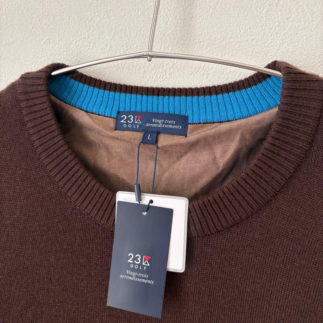 新品 23区GOLF【ウォッシャブル】フェアアイル柄ニット