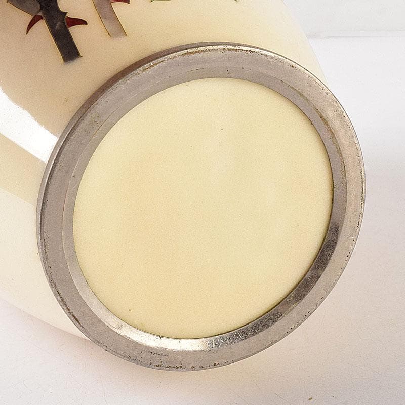 七宝焼　花文　花瓶　V　8090