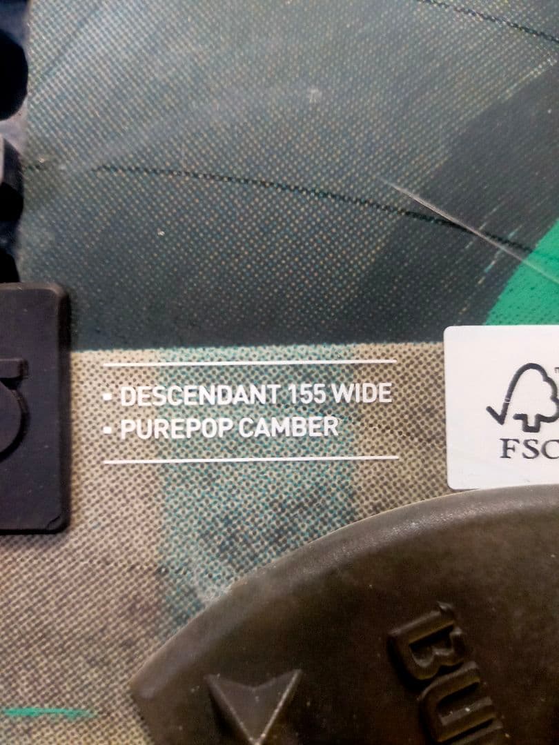 BURTONスノーボードDESCENDANT2018年 155センチ ワイド