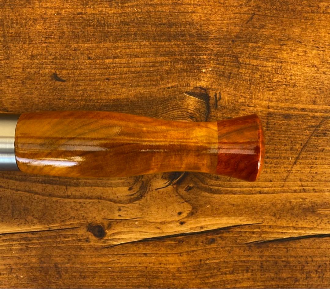 ウッドグリップ　トラウトロッド　ウッドリールシート　ロッドビルディング　黄金樟