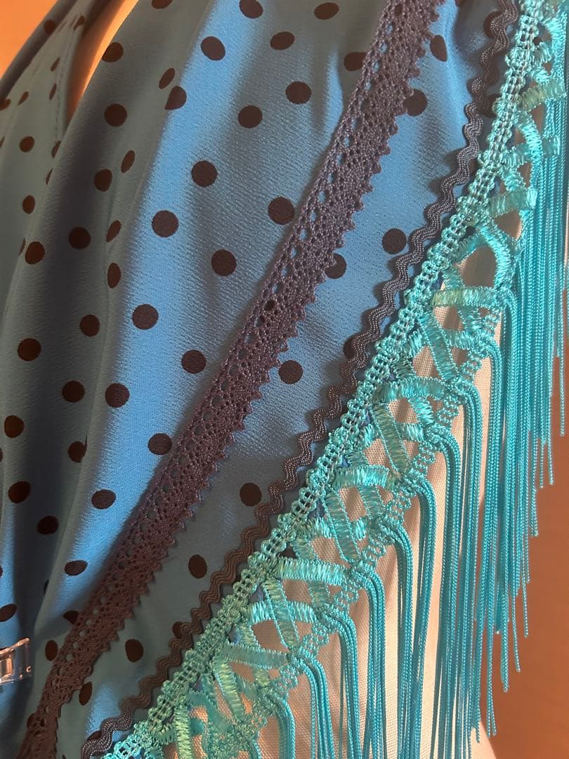 ②セルリアンブルー　フラメンコ衣装シージョ新品未使用