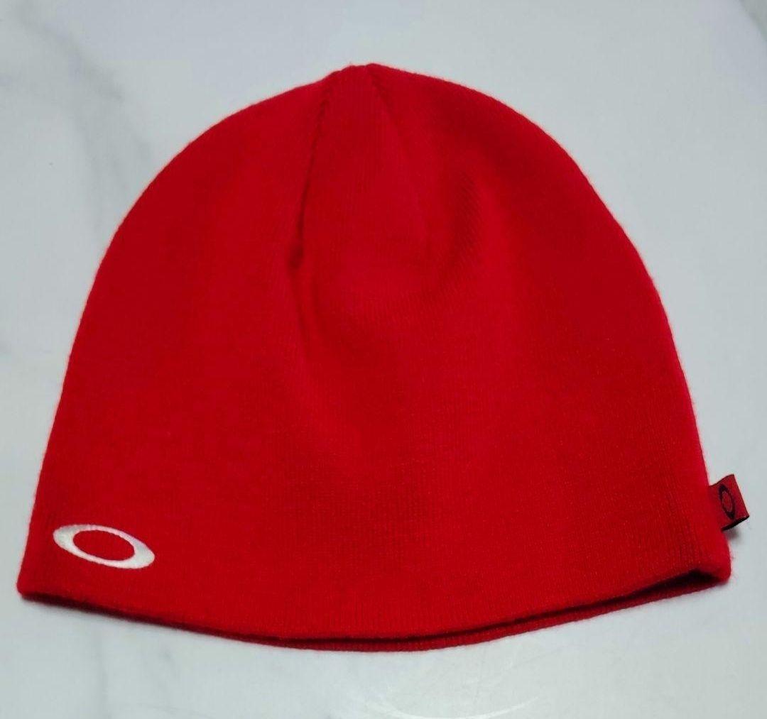 y2k 赤タグ OAKLEY ビーニー ニット帽 ニットキャップ オークリー