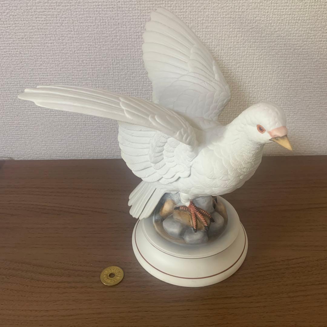 ハト　置物　鳩　陶磁器　日本製　White Dove by Andrea 現状品