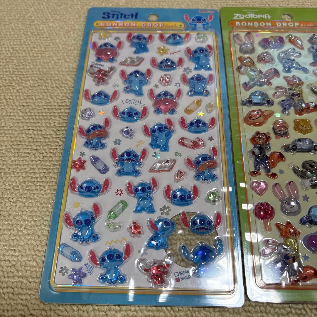 スティッチ ズートピア ボンボンドロップシール 3シートセット