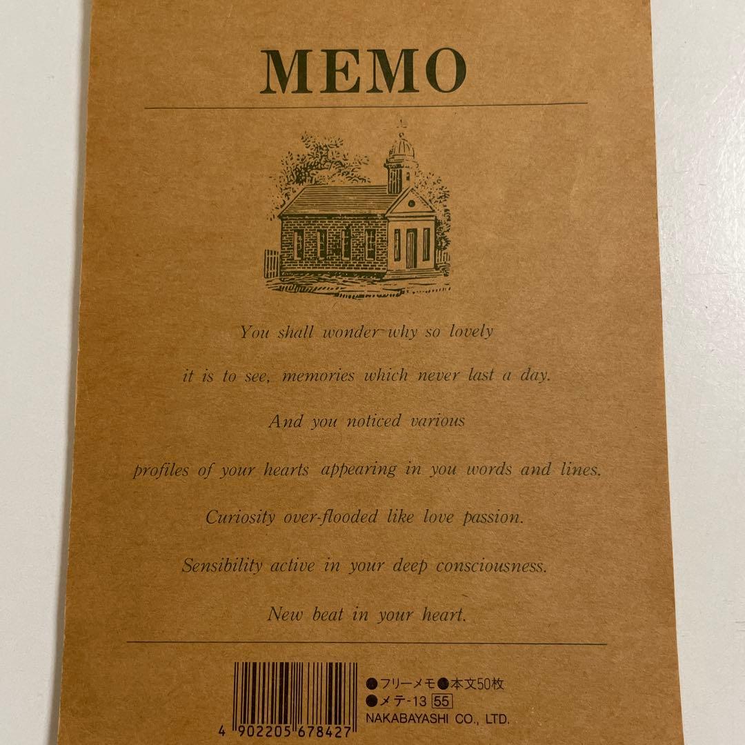 【匿名配送】ナカバヤシ　Nakabayashi メモ帳 文房具　昭和レトロ
