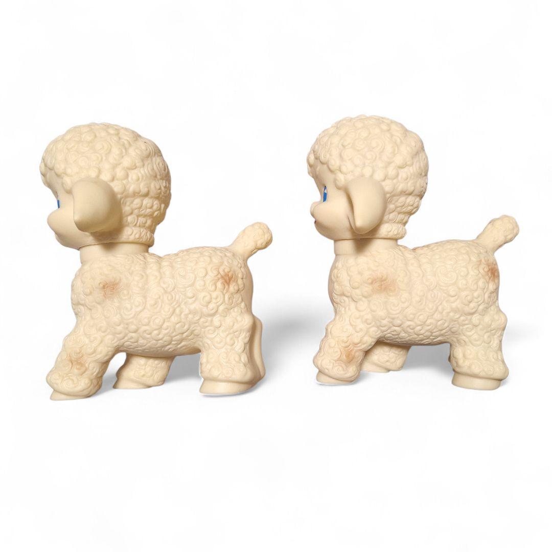 SUN RUBBER CO. 1955刻印 ひつじソフビ 2体 笛鳴る 16cm