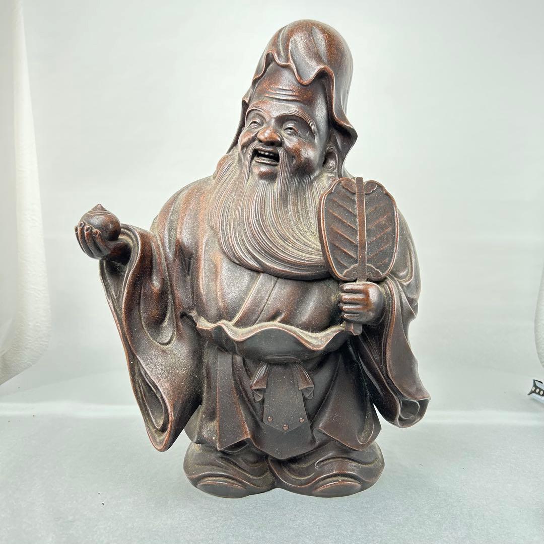 桃蹊堂造 福禄寿 約18cm 七福神 縁起物 伝統工芸品 置物