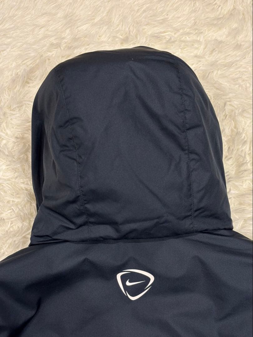 NIKE ベンチコート ネイビー L 中綿 肉厚 フード着脱　2way