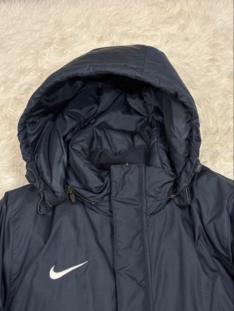 NIKE ベンチコート ネイビー L 中綿 肉厚 フード着脱　2way