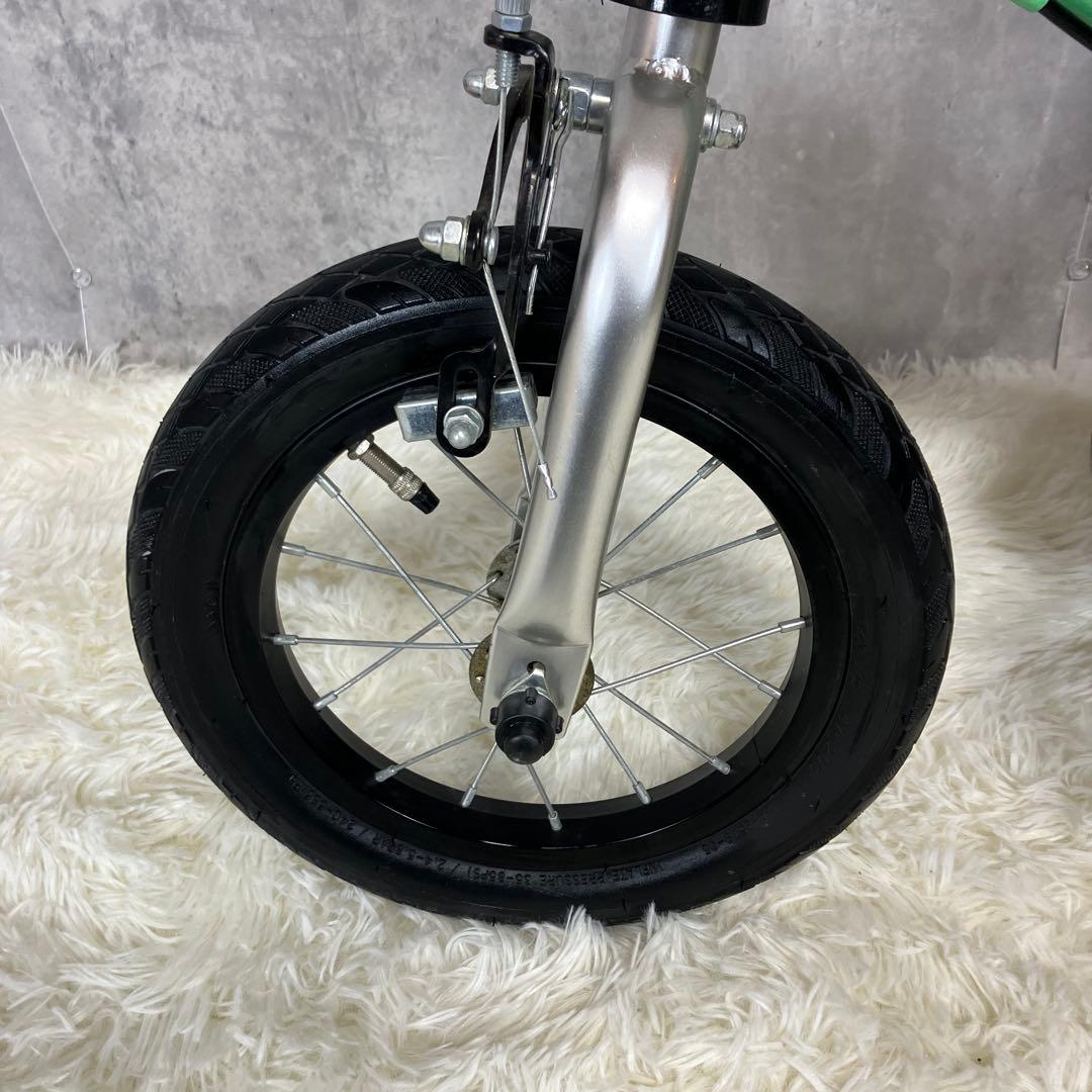 【美品】へんしんバイク2　エメラルドグリーン　12インチ スタンド付き