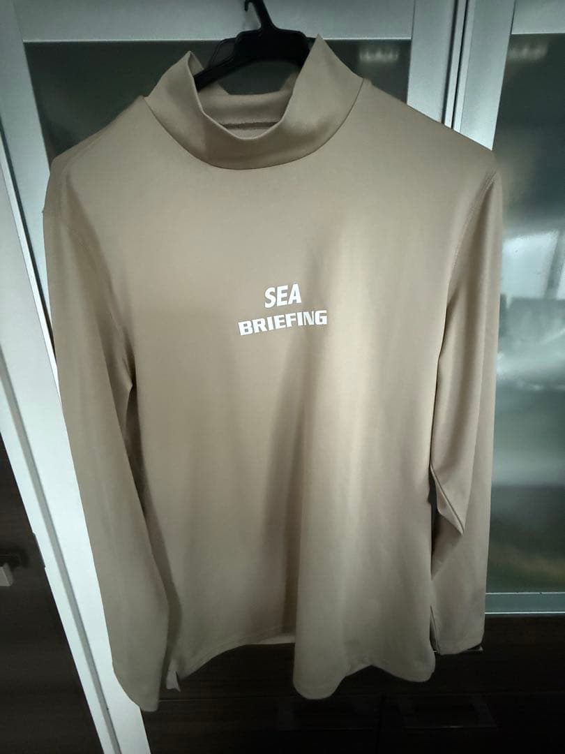 新品】ブリーフィング／ハイネック／モックネック／長袖／ネイビー／M