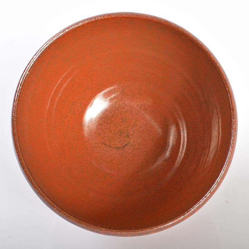 板谷波山作　辰砂茶碗　銘「寒山路」　仕覆付　共布　淡々斎極め箱　D　R6184