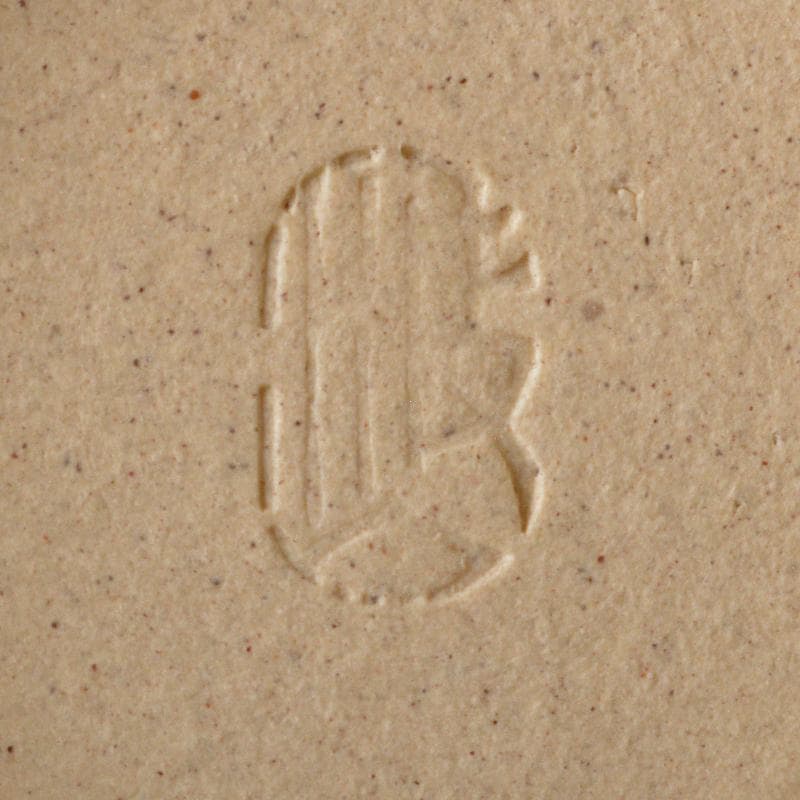 板谷波山作　辰砂茶碗　銘「寒山路」　仕覆付　共布　淡々斎極め箱　D　R6184