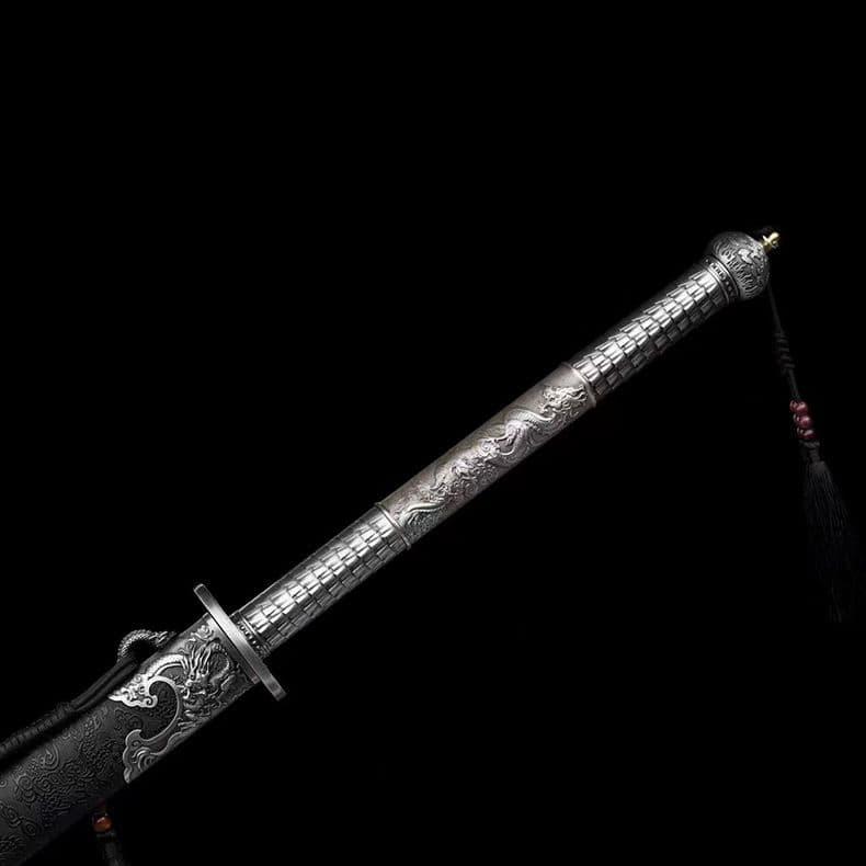 【苗刀～落淵】繍春刀 牛尾刀 苗刀 手鍛造打 鋼刀 冷兵器 古兵器 武具 両手刀