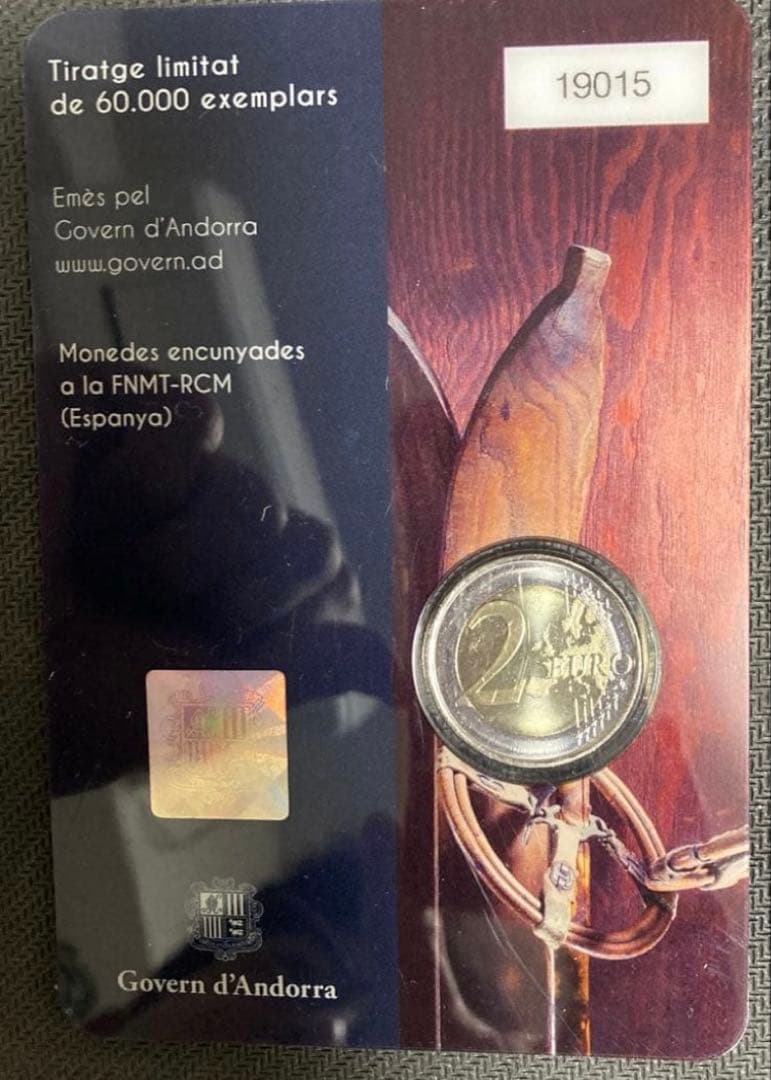 アンドラ 2024年 スキー100周年 2ユーロ
