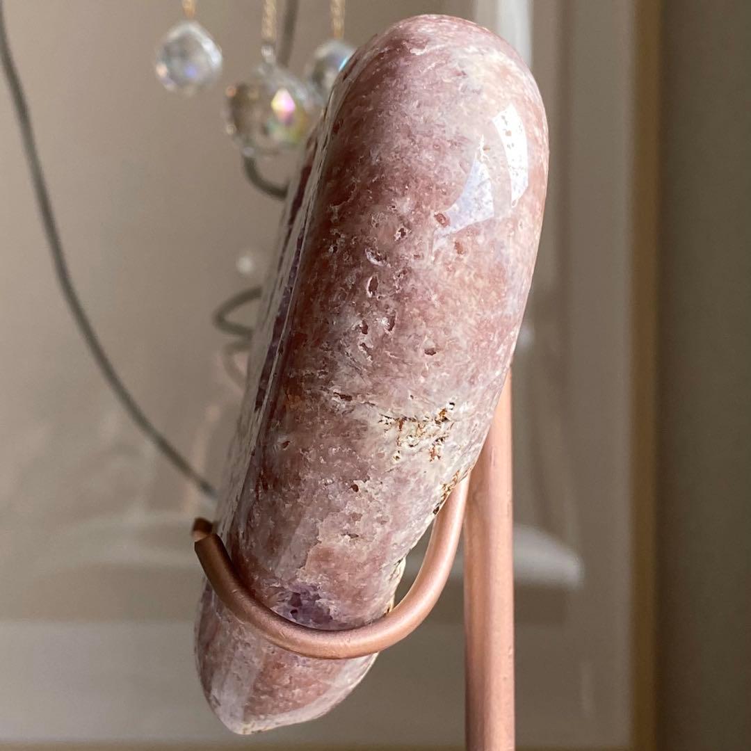 ★破格大特価【 ピンクアメジスト ドゥルージー ハート 原石 台座付き