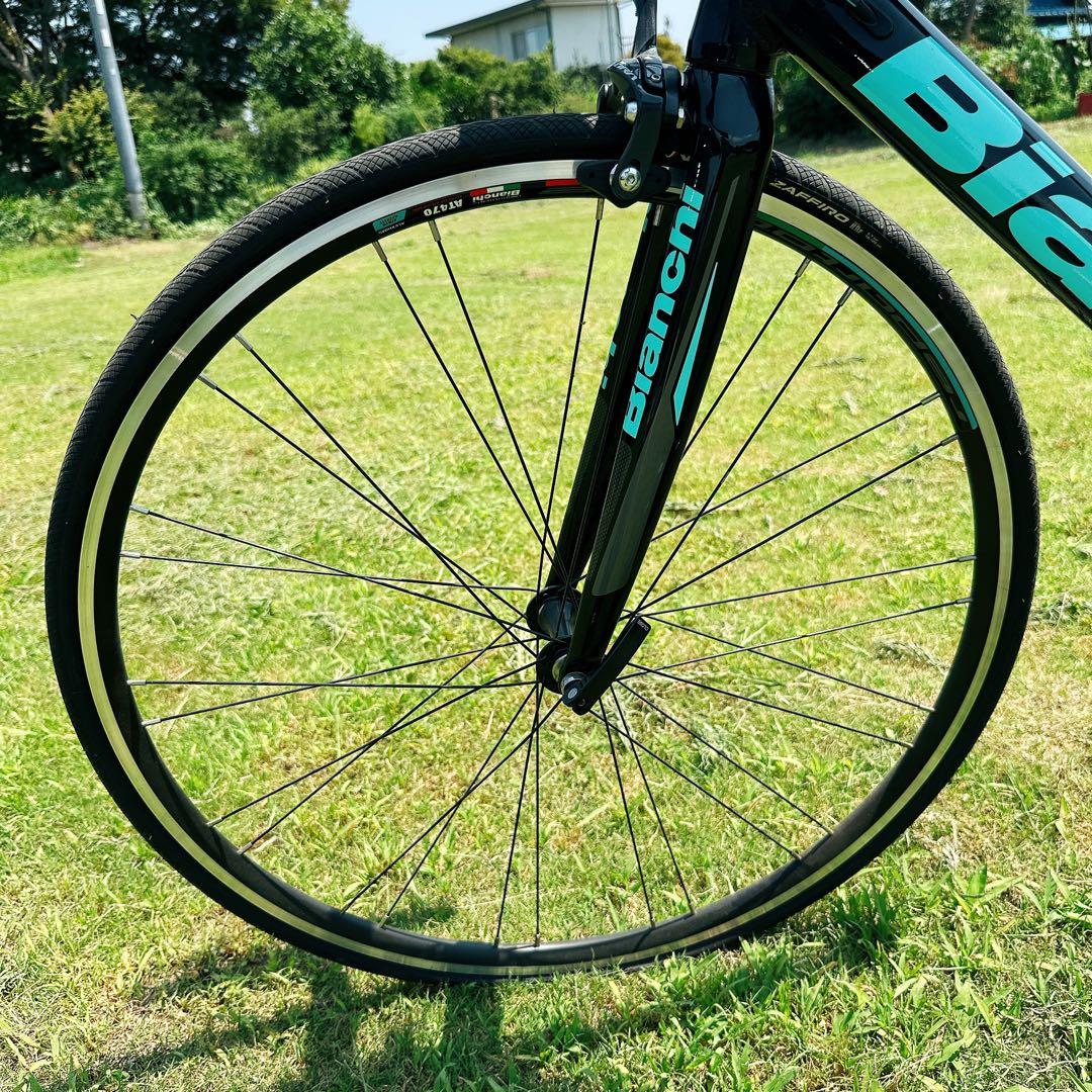 美品　41cm　Bianchi　ロードバイク　ブラック　ターコイズ　700C