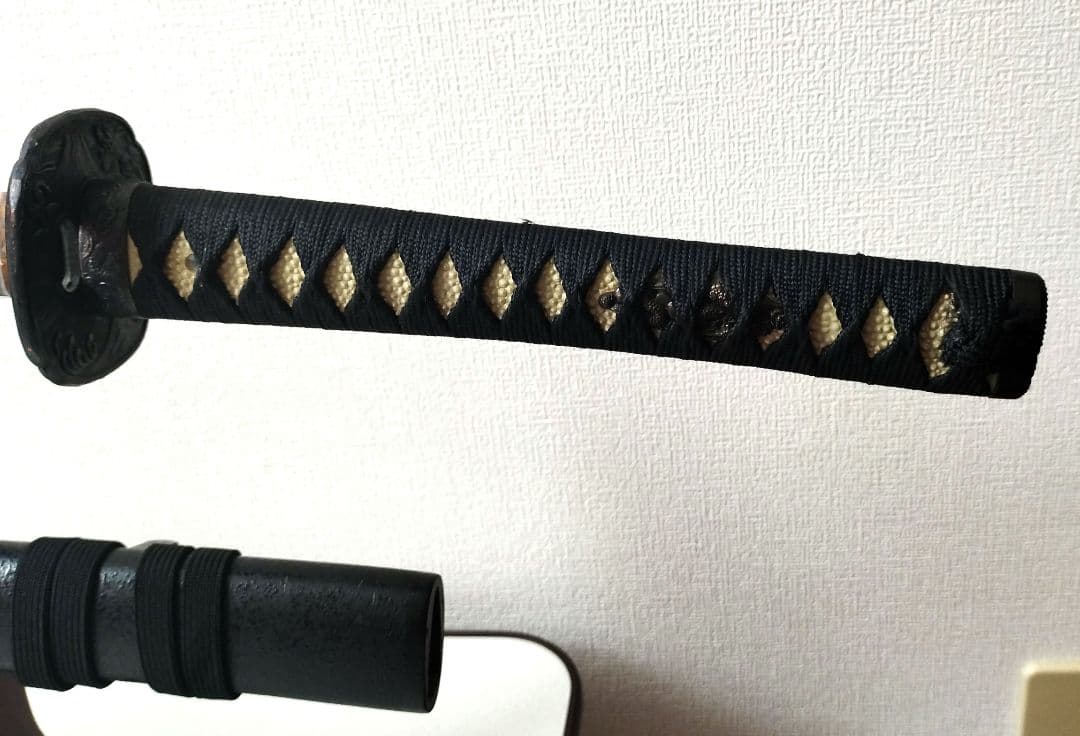 日本刀　黒塗鞘模造刀　美品