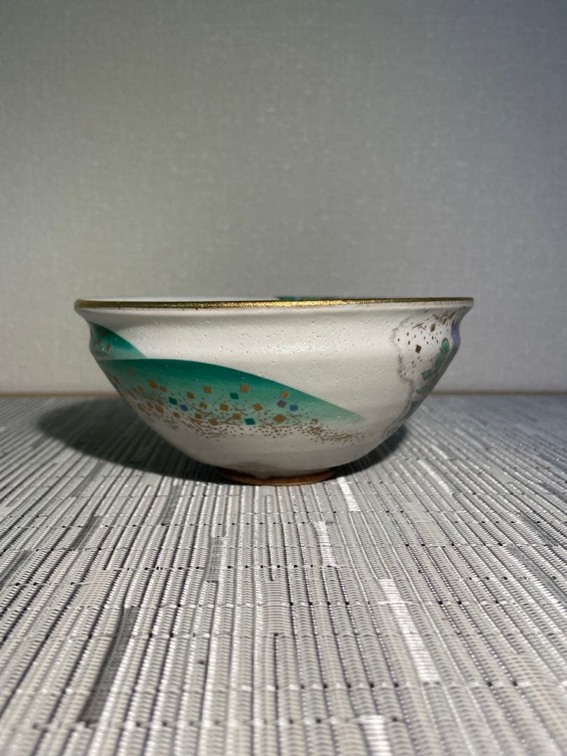 133桑野むつ子 京都 御所の花十二ヶ月【9月桔梗】抹茶椀・和陶皿 しおり付き