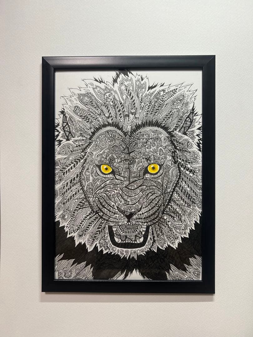 ライオン　動物ペン画No.14