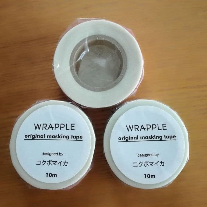 新品未開封　ラップル　オリジナル　マスキングテープ　りんご柄　3本セット