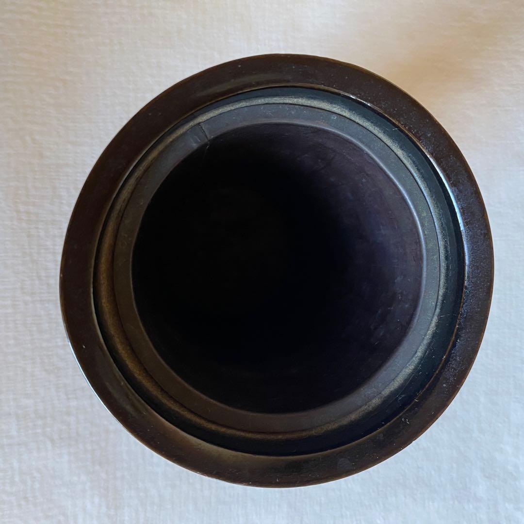 希少✨日展作家 乃生須将己作 花生　花器　花瓶　木製漆器　伝統工芸　漆芸　蒟醤塗