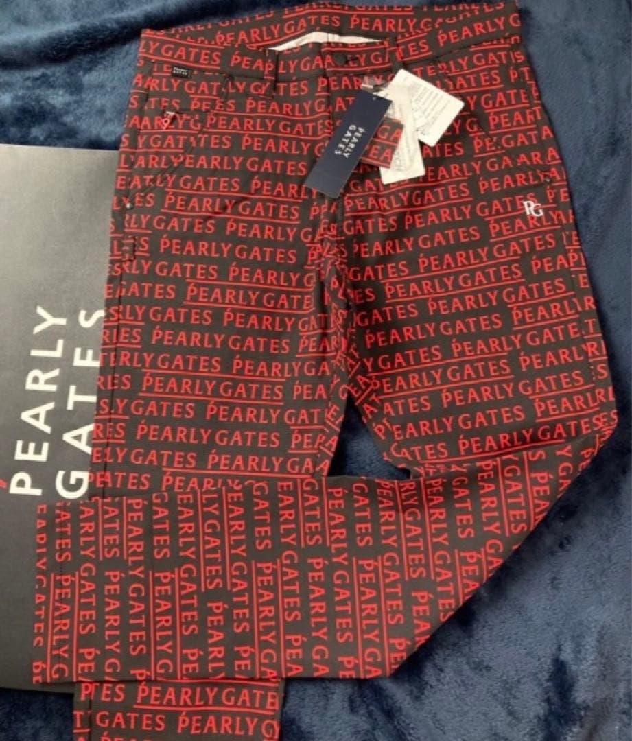 新品 パーリーゲイツ TCドビーストレッチパンツ(7)サイズ3L/紺 メゾンロゴ