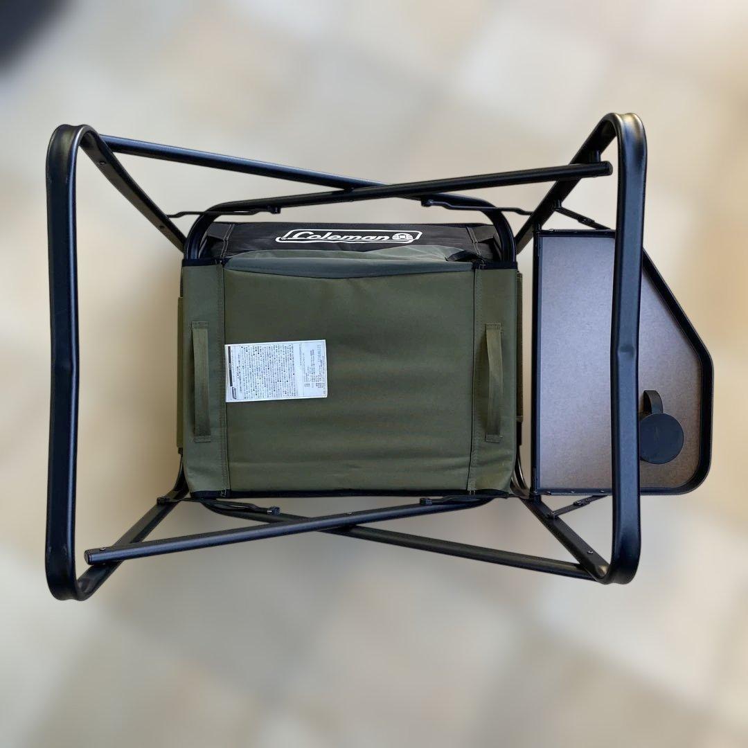 コールマン（Coleman）サイドテーブル付デッキチェア（オリーブ）2脚セット