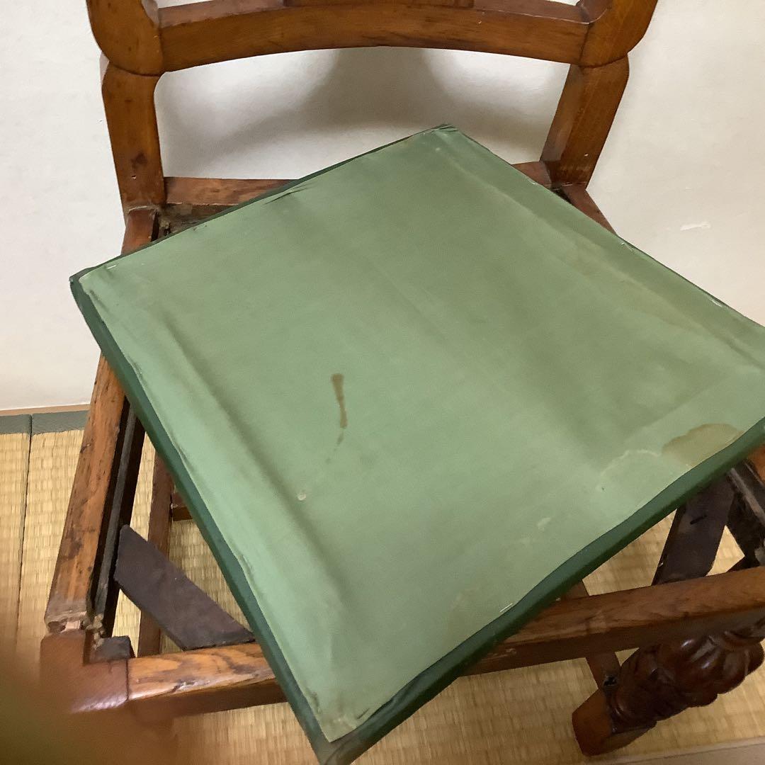 七仔panda 英国アンティーク 椅子 バルボス脚オーク材4脚　ジャンク品