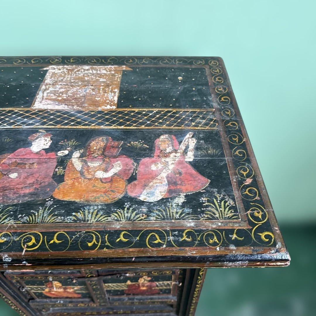 k*u様 ★インド 手描き装飾の木製タンス キャビネット 家具 アンティーク 格