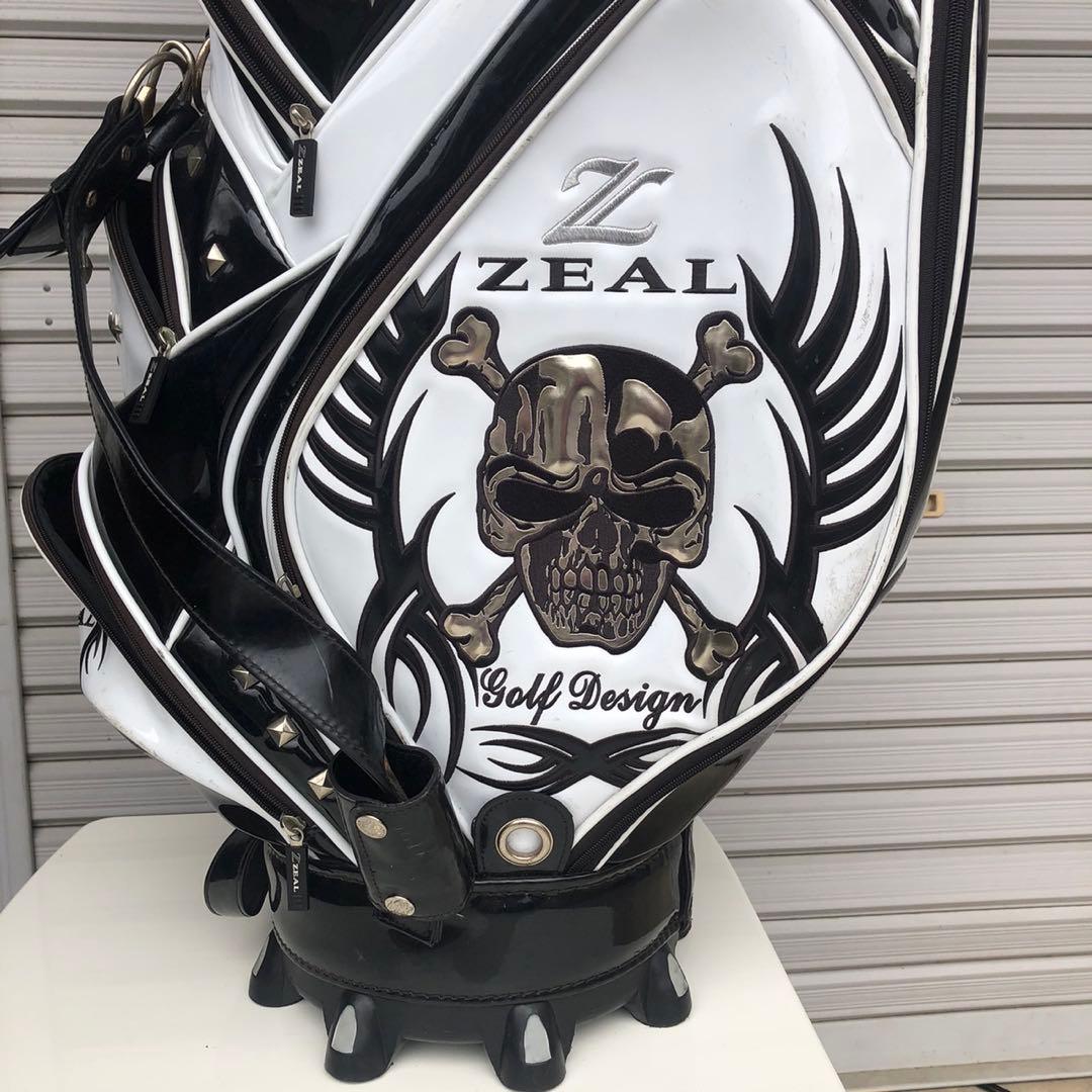 ゴルフバッグ キャディバッグ ZEAL ジール スカル 合成皮革 エナメル