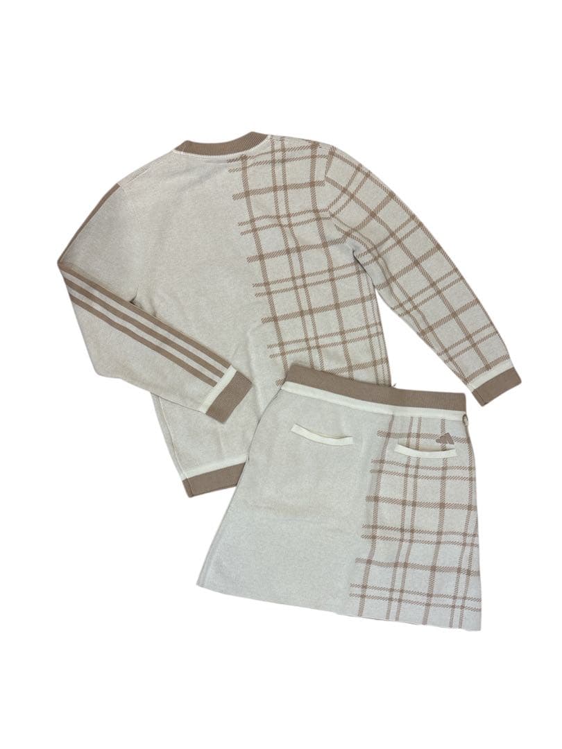 新品 アディダスゴルフ ニットセットアップ（カーディガン＆スカート）Lサイズ