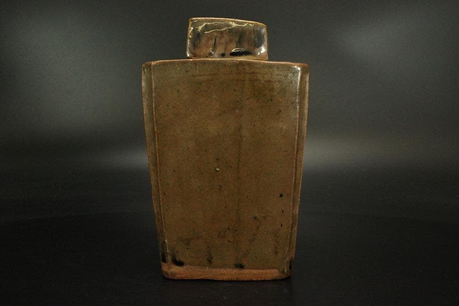 中国美術 鉄釉 茶 四方 茶壷 煎茶(AZ996)