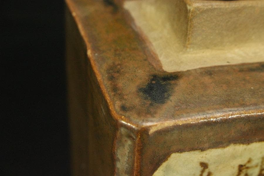 中国美術 鉄釉 茶 四方 茶壷 煎茶(AZ996)