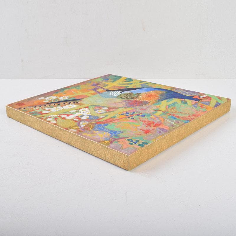 富山県　日展審査員　斎藤清策　日本画　雉　額装　M　R9147B