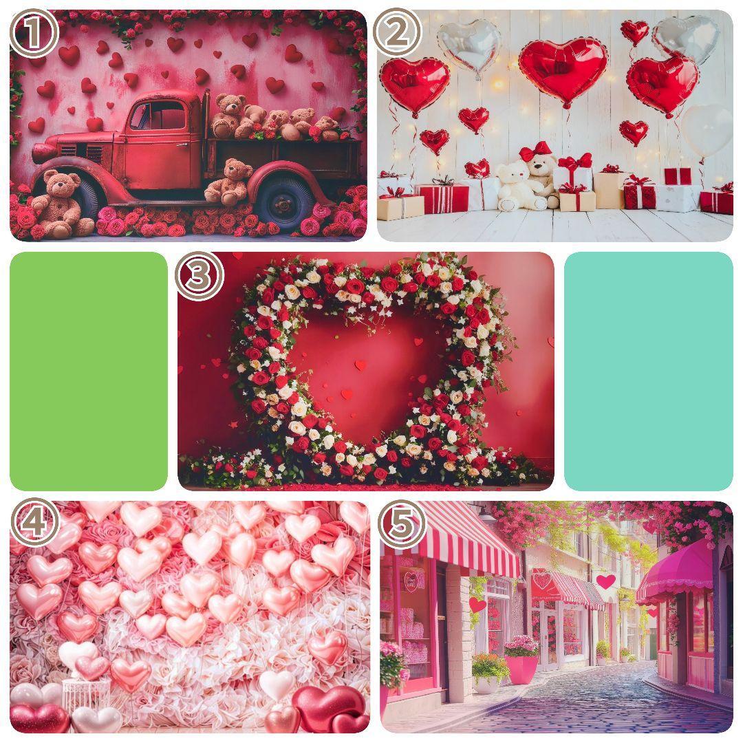 業務用　トリミングチョーカー　バレンタインリボン　苺　いちご　背景布　セット