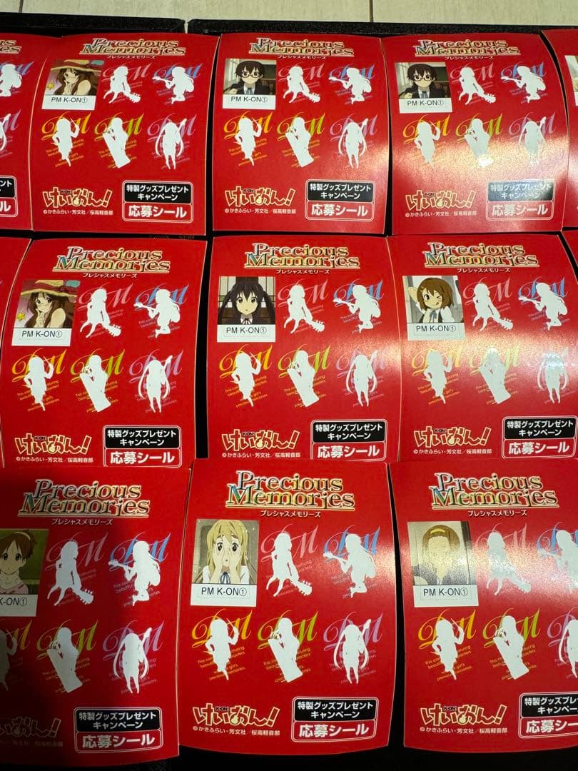 けいおん！プレシャスメモリーズ特製グッズプレゼントキャンペーン応募シールまとめ